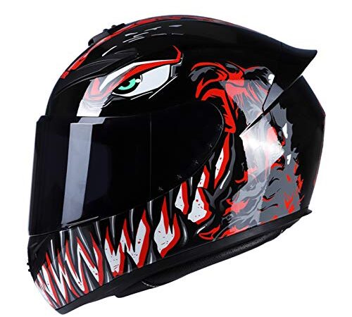 GoolRC Casque de Moto intégral Casque de Rue Rapide Unisexe Adulte Cool Cavalier équipement Quatre Saisons Nouveau (Rouge, M)