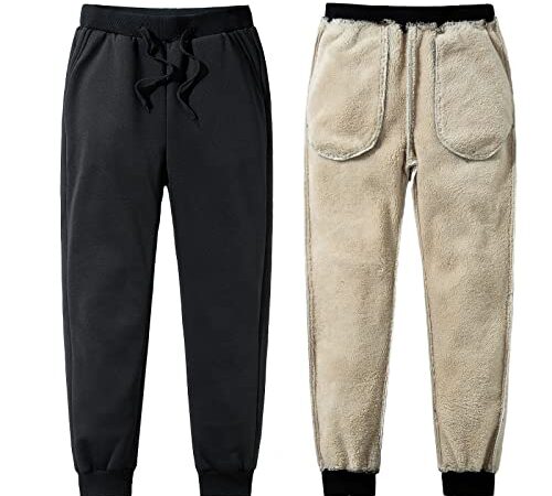 Jarseila Pantalon de Jogging en Polaire Homme Bas de Jogging d'hiver Survetement Pantalons de Sport Confortable Sweatpants Loisirs Pantalon Grandes Taille