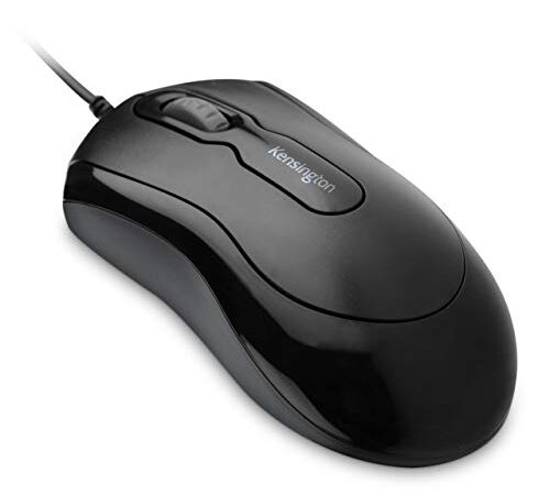 Kensington Souris filaire USB 3.0 Kensington - Souris de bureau filaire optique filaire Mouse-in-a-Box, conception ambidextre avec molette de défilement - Noir (K72356EU)