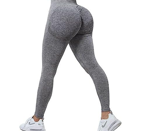 Olasfa Legging de Sport Femme Yoga Scrunch Butt Lift Slim Fit Push Up Taille Haute Pantalon Collants de Compression pour Gym Fitness Jogging Yoga