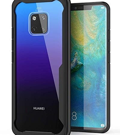 ORETECH Coque Huawei Mate 20 Pro, Ultra Hybride Transparente Coque Housse Etui pour Huawei Mate 20 Pro Silicone Antichoc TPU Souple PC Ultra Fine pour Huawei Mate 20 Pro Noir