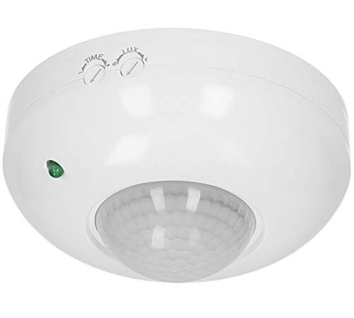 ORNO CR-203 LED Detecteur de Mouvement 360° 1200 W Installation au Plafond Infrarouge Montage en Saillie (Blanc)