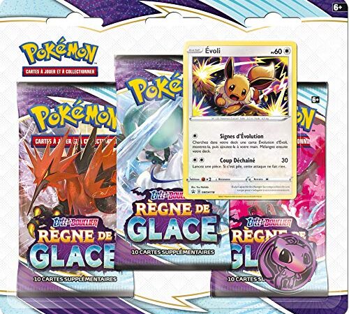 Pokémon Épée et Bouclier : Règne de Glace EB06 - Pack 3 boosters + 1 carte + 1 jeton | À partir de 6 ans | Modèle aléatoire