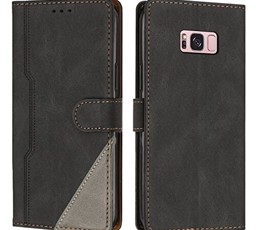 RADOO Coque pour Samsung Galaxy S8 Plus / S8+, Housse Etui Portefeuille Cuir Multifonction, Fermeture Magnétique à Clapet [Fonction Support] Flip Compatible avec Samsung Galaxy S8 Plus / S8+ (Noir)