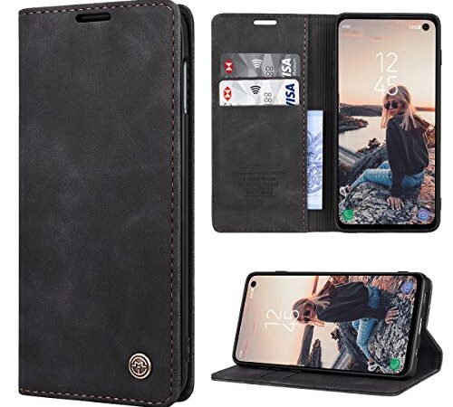 RuiPower Coque pour Samsung Galaxy S10e Cuir Etui Housse Premium PU Portefeuille de Protection [Magnétique] [Carte Fentes] [Stand Fonction] Flip Case pour Samsung Galaxy S10e - Noir