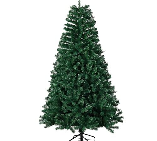 Sapin de Noël Artificiel 180 cm, Sapin de Noël avec 1200 Branches et Un Support pour Un Assemblage Facile,Convient pour la décoration de Bureau et Les réunions de Famille