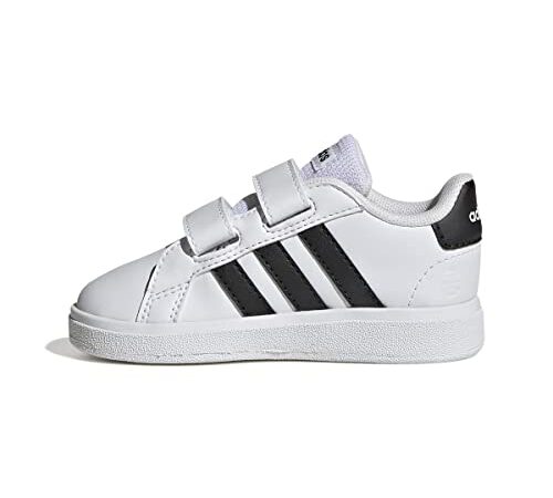 adidas Mixte enfant Grand Court Baskets, Ftwr White/Core Black/Core Black, 23 EU