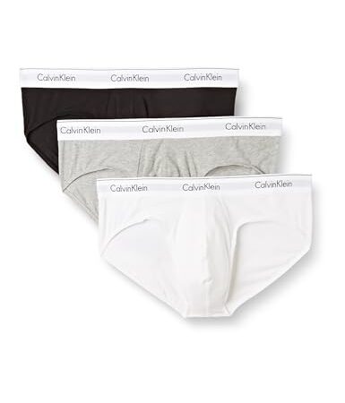 Calvin Klein Slip Homme Lot De 3 Sous-Vêtement Coton Stretch, Multicolore (Black/White/Grey Heather), M