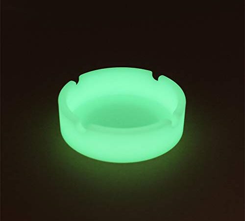 Cendrier fluorescent,cendrier silicone fluorescent,lumineux en silicone souple incassable rond fluo brille dans le noir,Cendrier Portable pour IntéRieur et ExtéRieur pour Restaurant, Bar, Maison