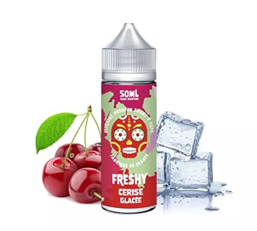 E-LIQUIDE 50ML SAVEUR CERISES GLACÉES - FRESHY - E-CIGARETTE - SANS TABAC - SANS NICOTINE