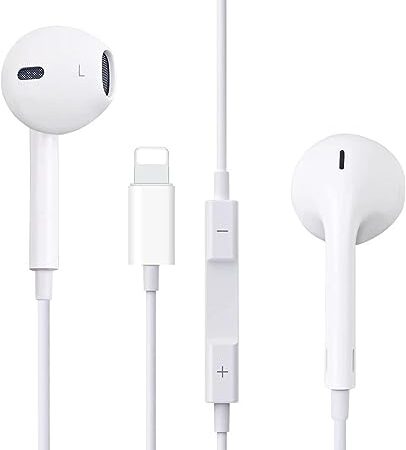 Ecouteurs Intra-Auriculaires pour iPhone,Casque antibruit filaires stéréo HiFi avec Micro et contrôle du Volume intégrés,Compatible avec iPhone 11/14Pro/13/13Pro/12/11Pro/XS/SE/XR/7/8Plus