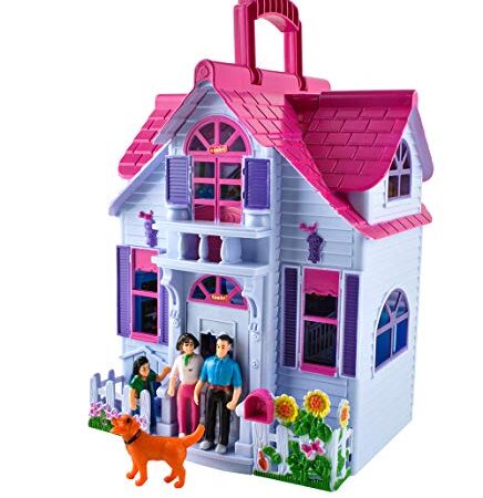 ISO TRADE Maison de poupée pour Enfants Maison avec Chiens Meubles de Famille Meubles minuscules 6079