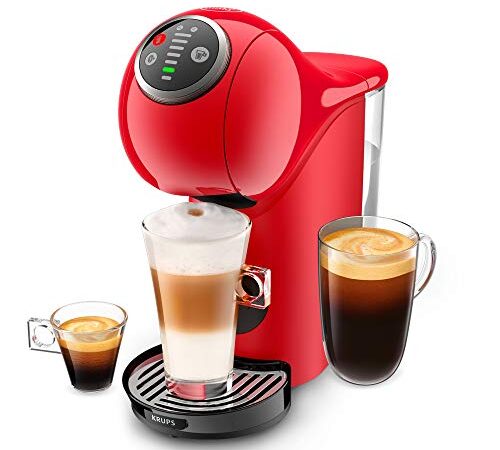 Krups Nescafé Dolce Gusto Machine à café capsules, Cafetière multi-boissons, Haute pression, 15 bars, Programmable, Arrêt automatique, Compact, Genio S Plus, Rouge KP340510