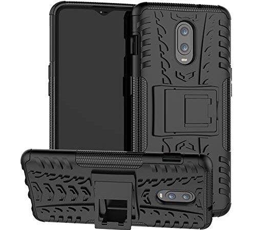 LiuShan Oneplus 6T /Oneplus 7 Coque, Shockproof Robuste Impact Armure Hybride Béquille Housse Coque Étui Couverture pour Oneplus 6T /Oneplus 7 Smartphone (Not fit Oneplus 6),Noir