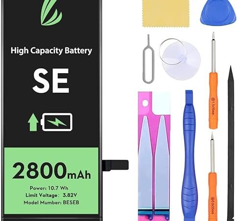 LL TRADER Batterie pour iPhone SE 2016, Batterie au Lithium-ION Haute Capacité 2800mAh avec Tous Les Outils de Réparation