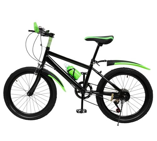 RANZIX Vélo Garçons- 20 Pouces VTT en Acier au Carbone avec Double Disque,Vélos De Ville/De Montagne 6 Vitesses pour Adulte pour Filles,Hommes et Femmes(Vert)