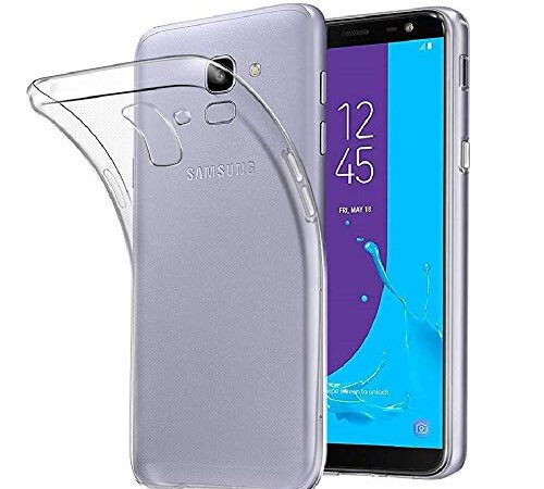 REY Coque pour Samsung Galaxy J6 2018, TPU Transparent en Silicone, Ultra Fine 0.33mm