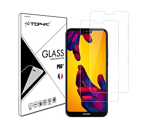 Top4pc [2 Pack Film Vitre en Verre Trempé pour Huawei P20 Lite Protection Ecran Ultra Résistant Transparent Dureté 9H Sans Bulles Lot de 2