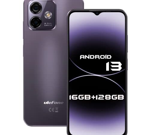 Ulefone Android 13 Note 16 Pro, 16Go+128Go Smartphone 4G 8-Core Telephone Portable Debloque 6.52HD+,50MP+8MP+2MP Camera 4400mAh Batteria 5G WiFi/Volte/GPS/OTG/2 Ans Garantie(Violet)