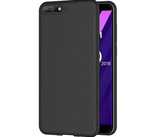 AICEK Coque Huawei Y6 2018, Noir Silicone Coque pour Huawei Y6 2018 Housse Y6 2018 Noir Silicone Etui Case (5,7 Pouces)