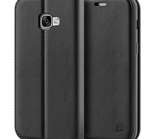 BEZ® Coque pour Samsung A5 2017, Etui Samsung Galaxy A5 2017 en Cuir Premium Flip Case Portefeuille, Housse à Rabat avec Porte-Cartes de Crédit, Fermeture Magnétique - Noir