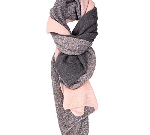 Bezioner Femme Automne Hiver Écharpe Dame e Doux Plaid Châle Grand Tartan Etole Rose