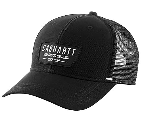 Carhartt Casquette plaquée en Toile avec Dos en Maille Capuchon, Noir, Taille Unique Mixte