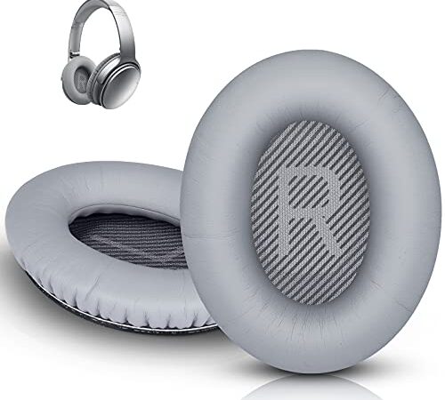 Coussinets de Remplacement pour Casques Bose, Oreillettes de Remplacement Professionnels pour La Série Bose Quietcomfort QC45 QC35 QC35 II QC2 QC15 AE2 AE2I QC25 écouteurs Circum-Auriculaires (Gris)