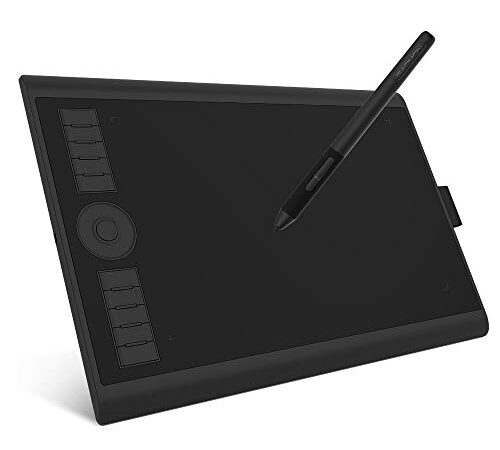 GAOMON M10K Pro Tablette Graphique Dessin 10 x 6,25 Pouces avec Stylet Passif à 8192 Niveaux, 10 Touches de Raccourci et Touch Ring - Compatible avec Windows/Mac OS/ChromeBook/Android