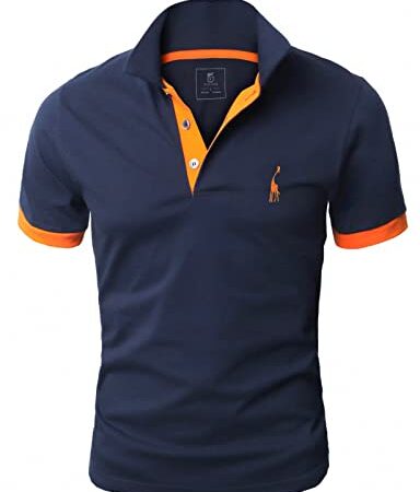 Glestore Polo Sport T-Shirt MT1030 Uni Homme, Bleu Foncé, XXL