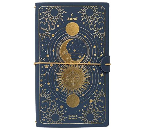 Grupo Erik - Ensemble Carnet de Voyage Astral, Carnet de Notes 2 en 1, Notebook Simili Cuir