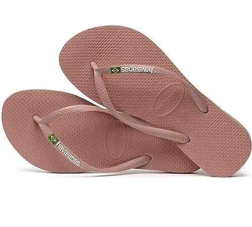 Havaianas Slim Brasil Logo Femme Tongs, Crocus Rose, 39/40 EU