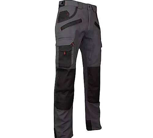 LMA 1261 Argile Pantalon avec Poches Genouillères, Gris Nuit/Noir (40)