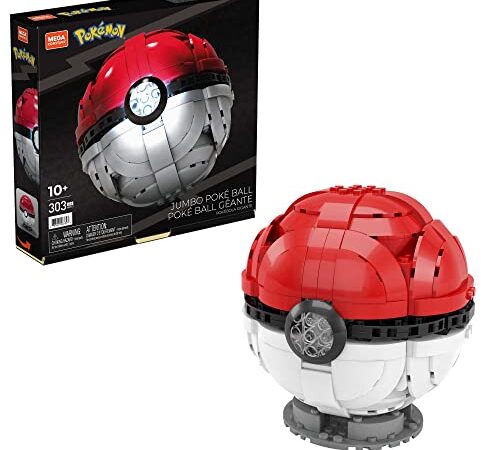 Mega Construx Pokemon Poké Ball Géante à construire, jeu de briques de construction, 303 pièces, pour enfant dès 10 ans, HBF53