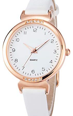 NUOVO Montres Femmes Montres à Quartz de en Cuir Lunette Diamant Or Rose Numéro Arabe étanche Mode Montre-Bracelet créative pour Femmes Filles Dames