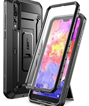 SUPCASE Coque Huawei P20 Pro, Coque Intégrale de Protection Robuste Anti-Choc avec Protecteur d'écran Intégré et Béquille [Série Unicorn Beetle Pro] pour Huawei P20 Pro 6.1 Pouces 2018 (Noir)