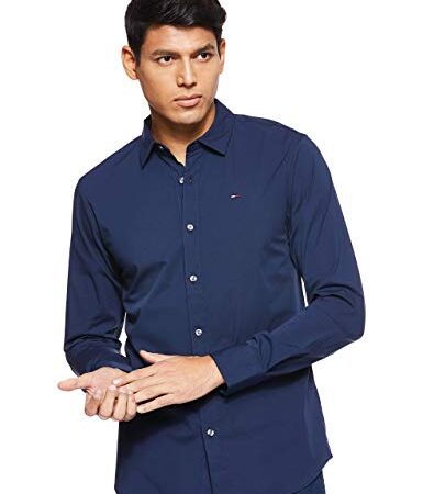 Tommy Jeans Chemise Homme TJM Original Manches Longues, Bleu (Black Iris), L