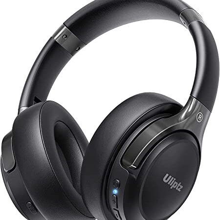 Uliptz Casque Bluetooth sans Fil, 65 Heures de d’écoute, 6 EQ du Son Modes, Casque stéréo HiFi avec Microphone, Pliable léger Casque Bluetooth 5.3 pour Voyage/Travailler/Téléphoner/PC