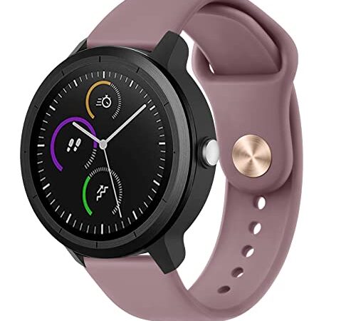 Vancle Bracelet Compatible avec Garmin Vivoactive 3/Venu/Venu 2 Plus/Venu Sq Homme Femme, Bracelet de Remplacement pour Forerunner 245/245 Music/Forerunner 645/645 Music/Vivomove Sport, Fumée Violet