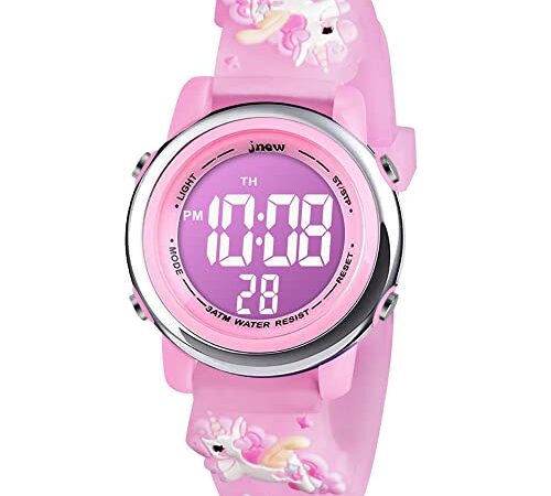 Vicloon Montre Enfant Étanche Numérique Sport, Conception de Dessin Animé 3D Digitale, Montre Enfant LED Rétro Eclairage pour 3 à 11 Ans Fille Garçon