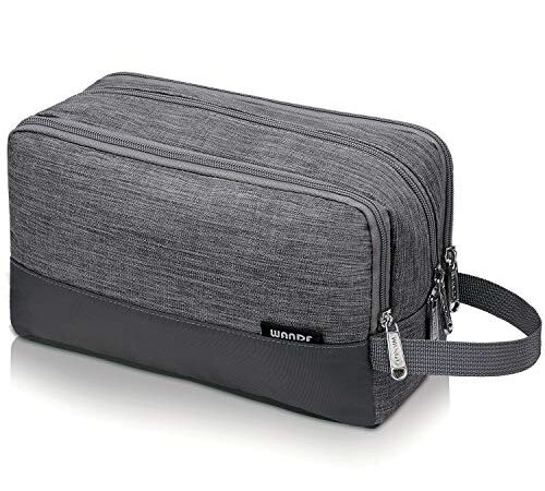 WANDF Trousse de Toilette Homme Sac de Toilette Accessoires de Voyage Trousse Maquillage Femme Organisateurs de Toilettes(A - Denim Grey)