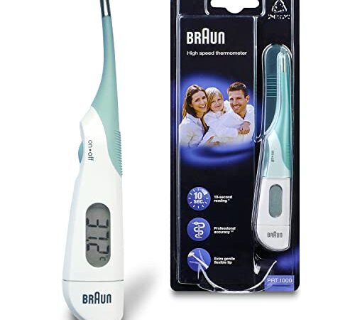 Braun - Thermomètre numérique ultra-rapide - Mesures précises de la température - Température orale, rectale ou axillaire - Convient à un usage familial - Marque numéro 1 des médecins1 - PRT1000