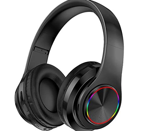 Casque Bluetooth sans Fil,Casque Bluetooth Over-Ear, stéréo Pliables sans Fil et Filaire Écouteurs avec Microphone intégré, Micro SD/TF, FM pour Phone/Samsung/iPad/PC/Laptops