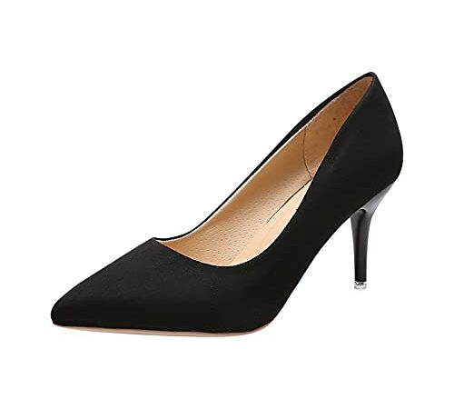 Femme Véritable Talons Hauts Élégant Escarpins Bout Pointu Bureau Chaussures de Travai Talons Hauts et Peu Profonds pour Femmes Talons Hauts Professionnels à Talons Fins pour Femmes