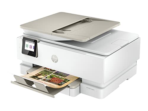 HP Envy Inspire 7920e Imprimante Tout en Un - Jet d'encre Couleur – 3 Mois d'Instant Ink Inclus (Photocopie, Scan, Impression, Photo, A4, Recto/Verso, WiFi, Chargeur automatique de documents), Blanc