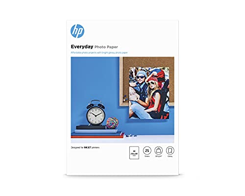 Papier photo HP Everyday, brillant, 200 g/m2, A4, 25 feuilles